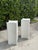 Contemporary Vintage 30” Sculptural White Plaster Pedestals, a Pair For Sale - Image 3 of 12