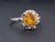 Vintage Gia Certified 2.88ct Orange Sapphire Art Deco Solitaire 18k White Gold Engagement Ring Size 7.75 For Sale - Image 4 of 9