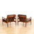Wood Pair of Mid Century Leather & Rosewood Lounge Chairs Attributed to Beka For Sale - Image 7 of 12