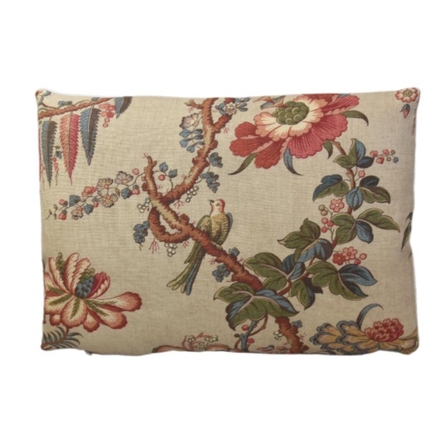 Custom-tailored designer pillow in Lee Jofa "Kitley", an exclusive David Easton design depicting a wonderful botanical,...