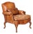 Vintage French Style Leather Pathwork Chair For Sale