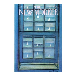 1977 Vintage New Yorker Cover, July 11 (Andre Francois), Original New Yorker Magazine Cover, Sports, Sailing For Sale