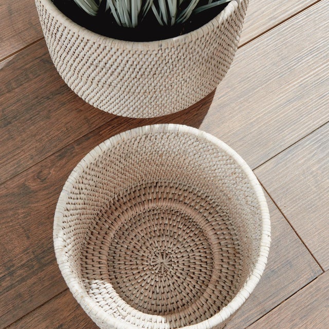 Burma Rattan Cachepots Large, Set Of 2 For Sale In Chicago - Image 6 of 6
