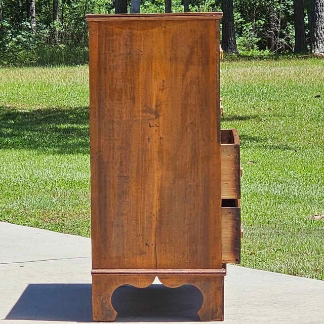 Mule Chest, Antique Blanket Chest, Blanket Box With 2 Drawers & Scalloped Skirt (C. 1800-1840). For Sale - Image 6 of 11