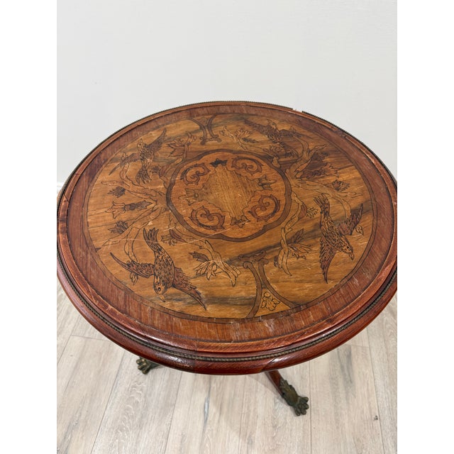 Wood The Antique French Empire Side Table From 1920"s For Sale - Image 7 of 9