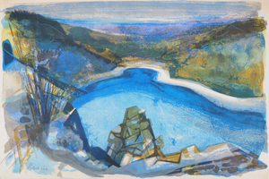 Camille Hilaire, Le Lac de la Lauch, Lithograph