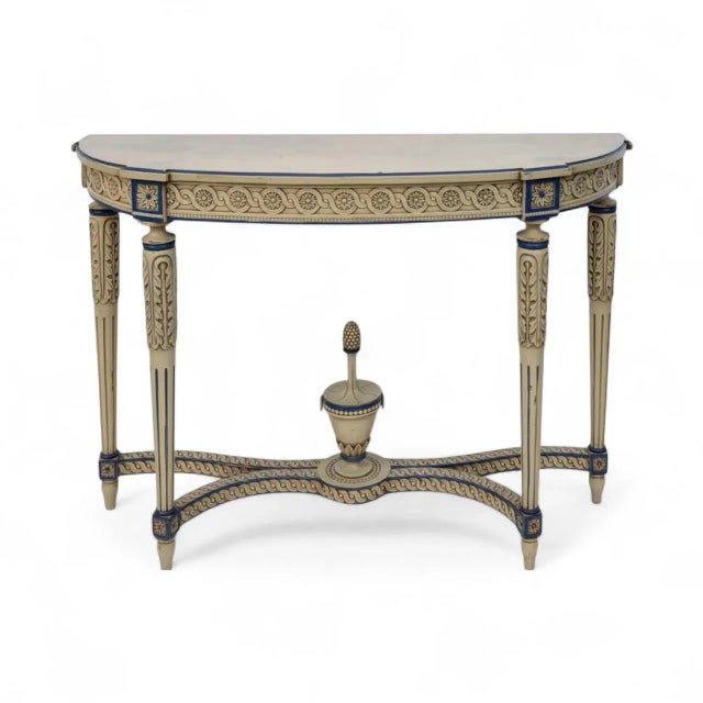 Italian Neo-Classic Maison Jansen Style Carved & Painted Console Tables - Pair For Sale In Atlanta - Image 6 of 7
