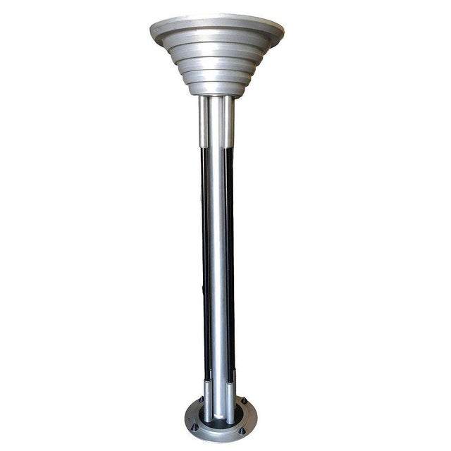 Art Deco 1980s Large Art Deco Revival Machine Age Torchiere Floor Lamp, Pair For Sale - Image 3 of 8