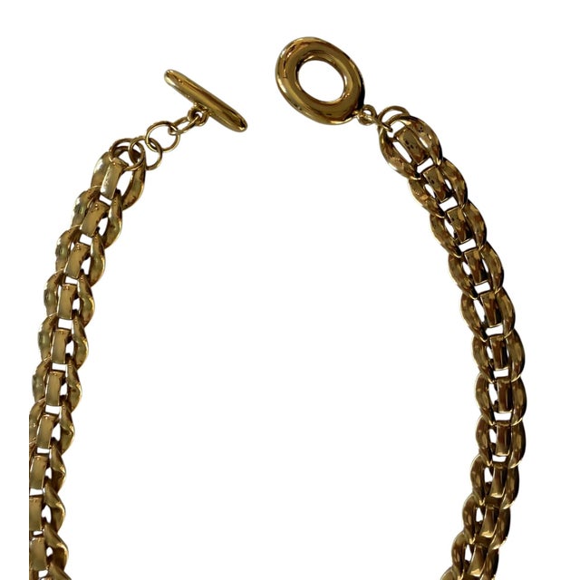 1980s Vintage Signed Monet Gold Chain Necklace For Sale - Image 5 of 7