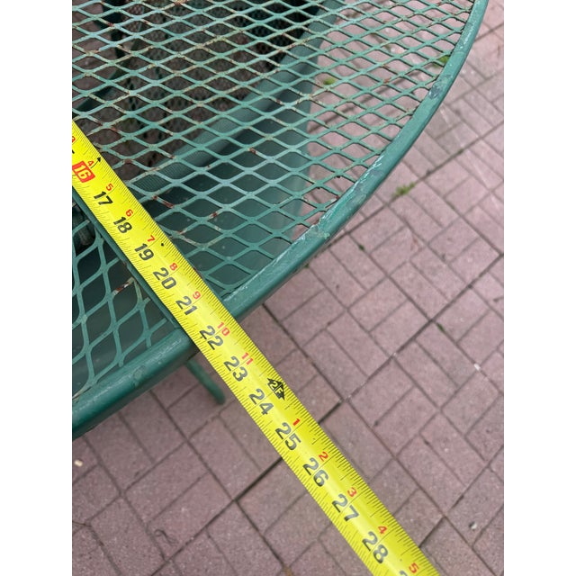 Green Vintage Green Metal Mesh Outdoor Patio Table For Sale - Image 8 of 9