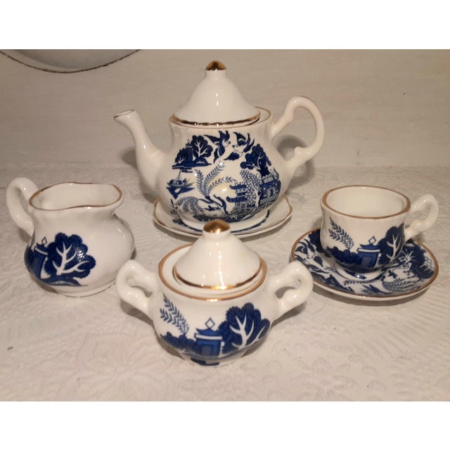 Vintage Harrod's Blue Willow Miniature Tea Set 6 Pieces Chairish