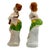 Mid-Century Modern 1950s Hawaiian Hula Girl & Native Male Ceramic Statue Pair by Okada China For Sale - Image 3 of 6