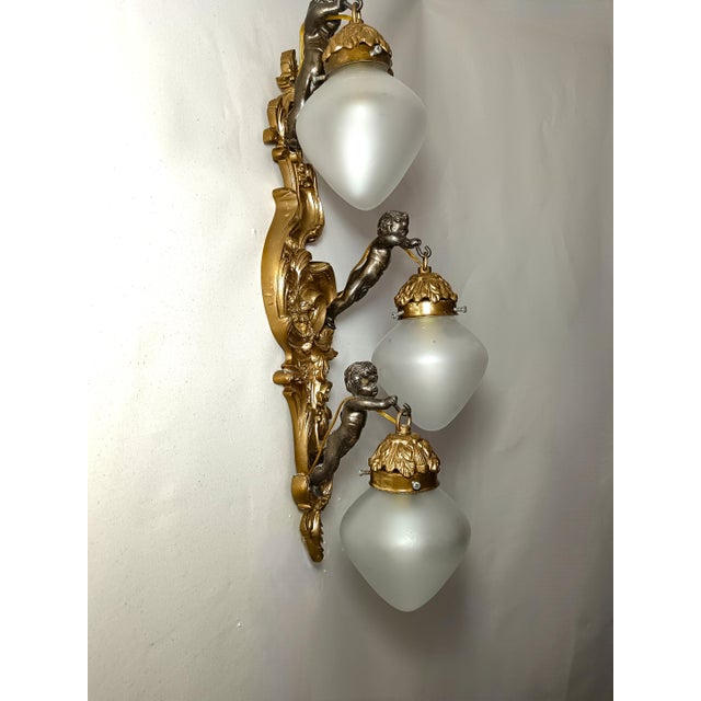 Large Vintage Napoleon III Style Wall Light, 1950s For Sale - Image 12 of 17