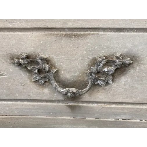 Stone French Louis XV Style Marble Top Painted Commode For Sale - Image 7 of 8