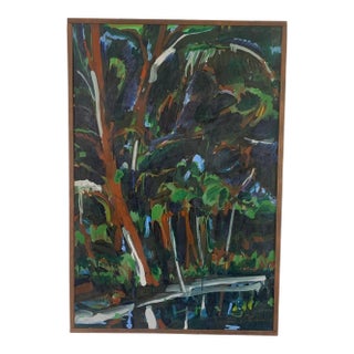 Michael Ross "Jungle No2" Abstract Landscape Oil on Canvas Painting, 1976 For Sale