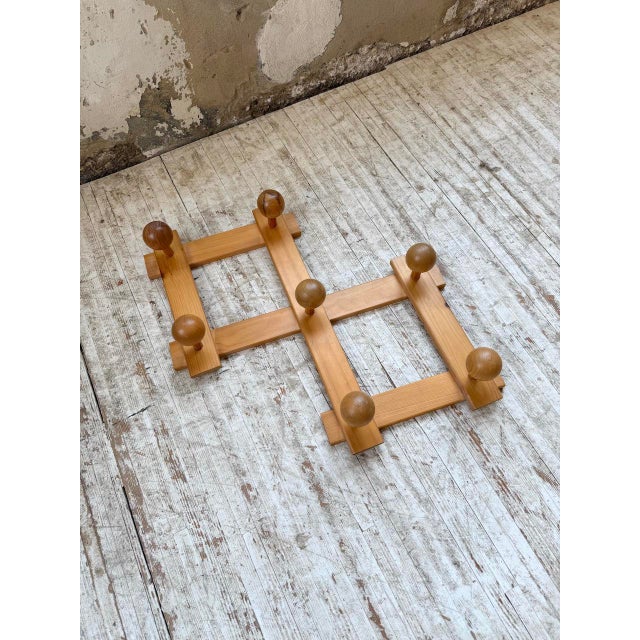 Pine Wall Coat Rack, 1980 For Sale - Image 15 of 15