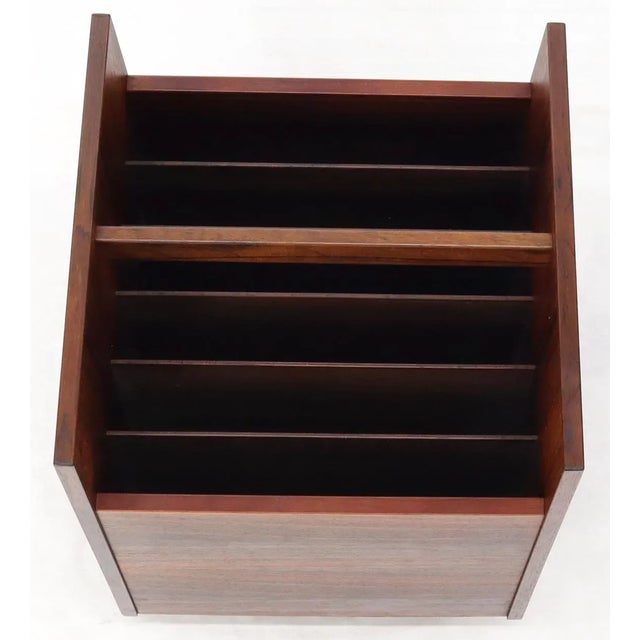 Hans Wegner Danish Mid-Century Modern Rosewood Magazine Rack on Wheels For Sale - Image 4 of 8