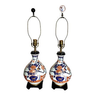 Vintage Maitland-Smith Imari Style Porcelain Table Lamps - a Pair For Sale