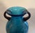 Late 20th Century Vase Blue Copper Aventurine Vintage Dale Tiffany Art Glass Milano Amphora For Sale - Image 4 of 9