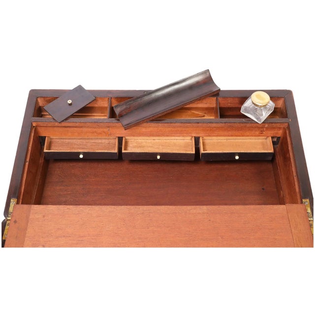 English Mother-of-Pearl Inlaid Rosewood Box , Campaign Desk For Sale - Image 9 of 9