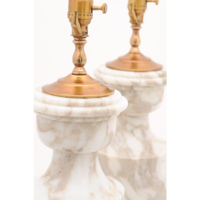 Pair of Exquisite 1930s Italian Marble Urns For Sale - Image 9 of 11