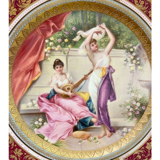 A Gilt & Hand Painted Royal Vienna Cabinet Plate by Wagner, Austria, Late 19th Century Under Glaze Blue Beehive Mark D:...