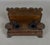 Mid 20th Century Vintage Double Inkwell Desk in Carved Wood with Glass Trays, 1940s For Sale - Image 5 of 12