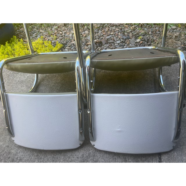 Chrome Vintage Chromcraft/Royal Metal Craft Style Double Chair Bench For Sale - Image 8 of 12