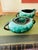 Abstract Mid 20th Century Blue Mountain Pottery Creamer and Sugar Bowl Set Emerald Green Drip Glaze Canada For Sale - Image 3 of 11