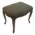 Mid 20th Century Vintage Low Stool French Louis XV Style Bench Green Velvet Carved Wood For Sale