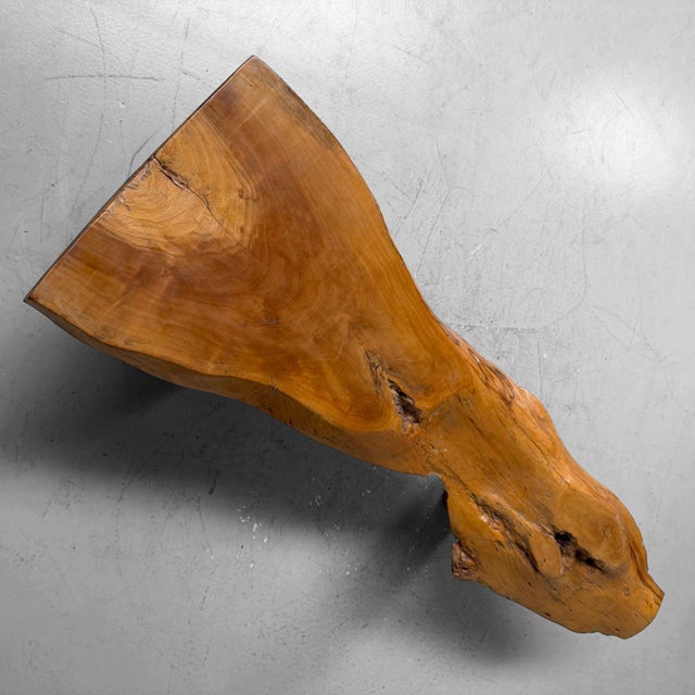 Wood Japanese Organic Live Edge Side Table in Zelkova Wood, 1960s For Sale - Image 7 of 13