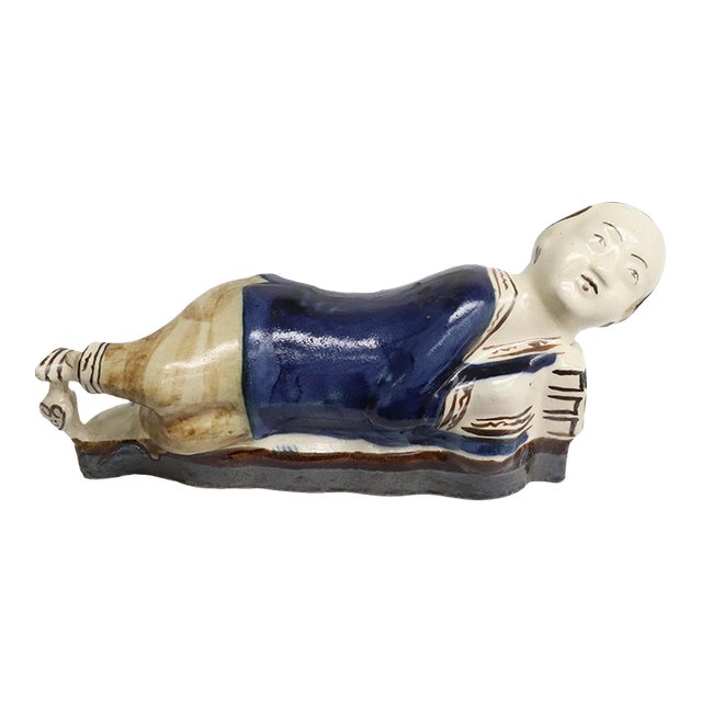 Early 20th Century A Song Style Painted Earthenware Pillow For Sale