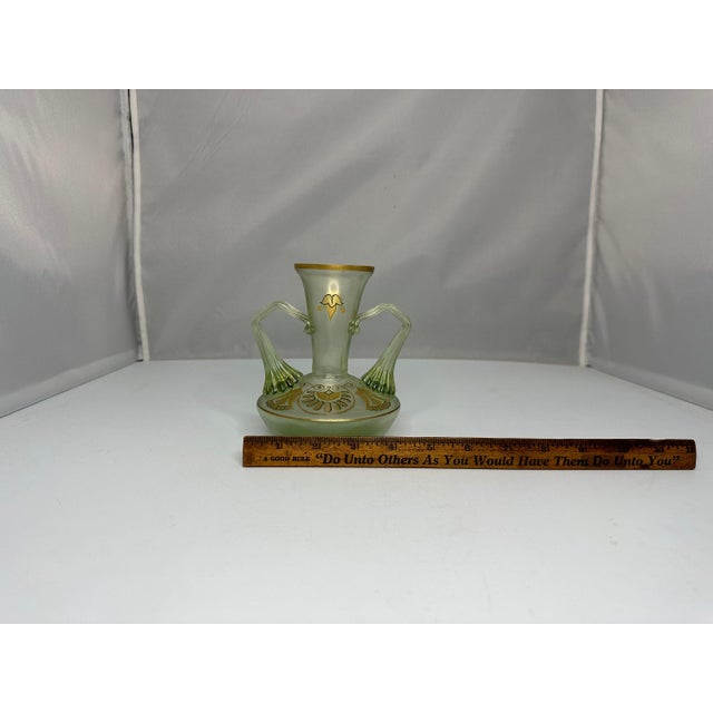 Fritz Heckert Art Glass Vase, Enameled Egyptian Revival Decor For Sale - Image 10 of 10