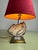 1970s Hollywood Regency Agate and Acrylic Glass Table Lamp with Burgundy Velvet Shade., 1970s For Sale - Image 5 of 15