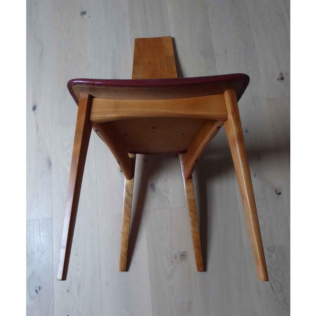 Vintage Leather and Wooden Chairs, 1960s, Set of 6 For Sale - Image 3 of 9