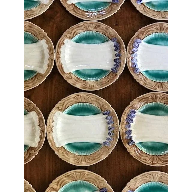 French Antique French Majolica Plate by Orchies, C. 1920's For Sale - Image 3 of 12