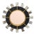 Spanish Modernist Sunburst Mirror in Giltwood, Black Glass and Brass, Circa 1990 For Sale