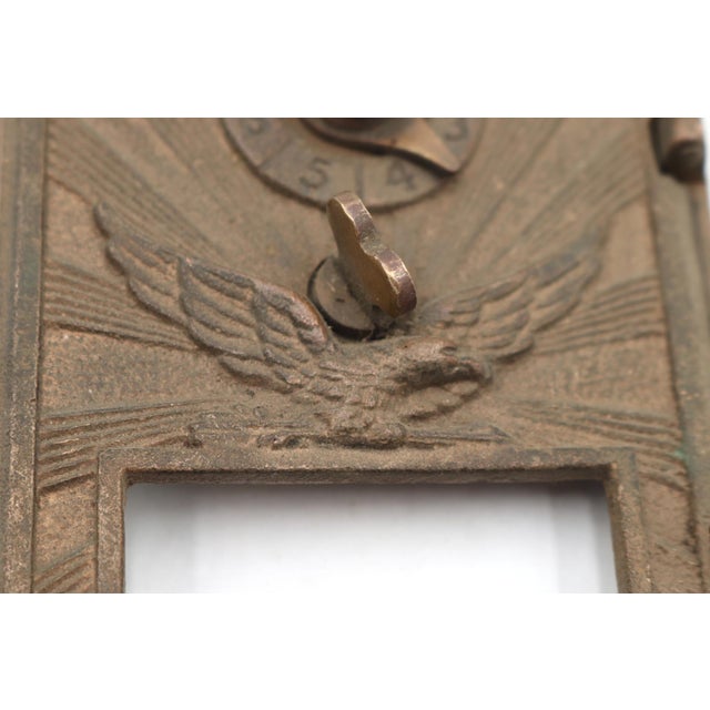Vintage Bronze u.s. Post Office Combination Box Door For Sale - Image 4 of 7