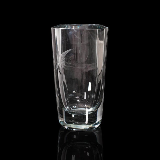 Rustic European 1960s Vintage Swedish Decorative Art Glass Flower Vase For Sale - Image 3 of 13