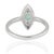 Metal Diamond Studded Regal Emerald Engagement Ring With Marquise Halo, Size 7 For Sale - Image 7 of 14