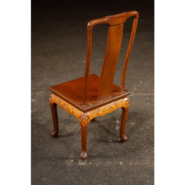 Antique Hand-Carved Chinese Scholar's Writing Desk and Chair Set For Sale - Image 16 of 18