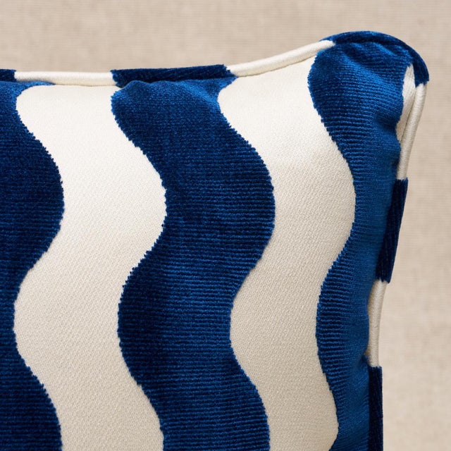 This pillow features The Wave by Miles Redd for Schumacher with a self-welt finish. A chic, graphic cut velvet inspired by...
