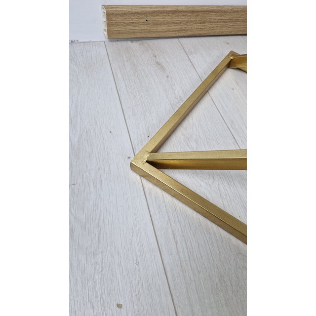 Metal Console Table in Brass-Plated Iron and Black Glass Top For Sale - Image 7 of 10