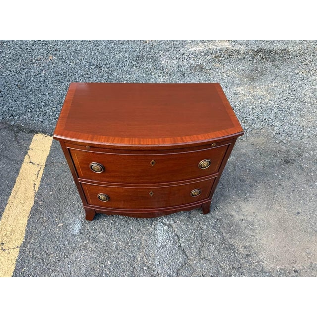 Vintage Georgian Style Mahogany Inlaid Serpentine Front Chest of Drawers , For Sale - Image 12 of 18