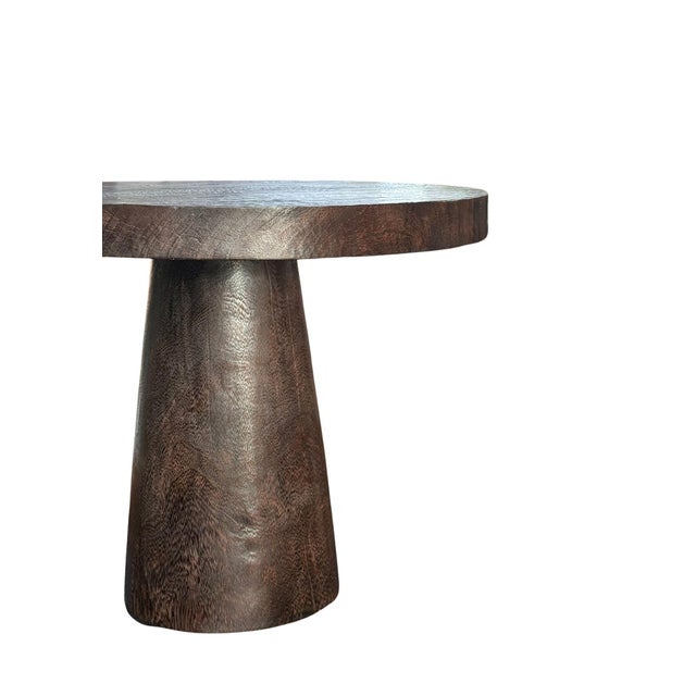 Sculptural Solid Suar Wood Dining Table With Expressive Grain, Espresso Finish For Sale - Image 4 of 5
