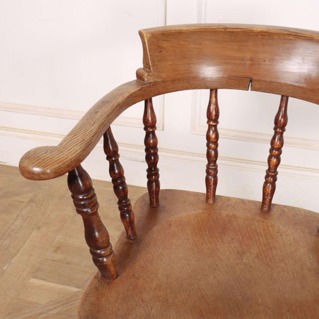 Wood English Smoker's Bow Armchairs, Set of 2 For Sale - Image 7 of 11