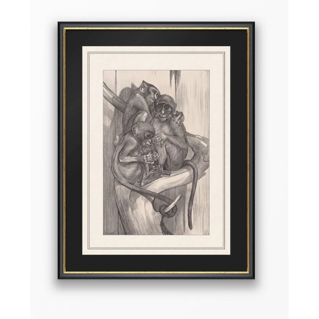 Atelier Aria Lumae Theo Van Hoytema Three Monkeys Art Nouveau Restored Gallery Board Print 16 X 24 on Archival Hahnemuhle German Etching Paper For Sale - Image 12 of 14