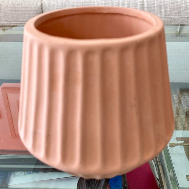 Modern 1970s Natural Matte Terra Cotta Cachepots - a Pair For Sale - Image 9 of 10