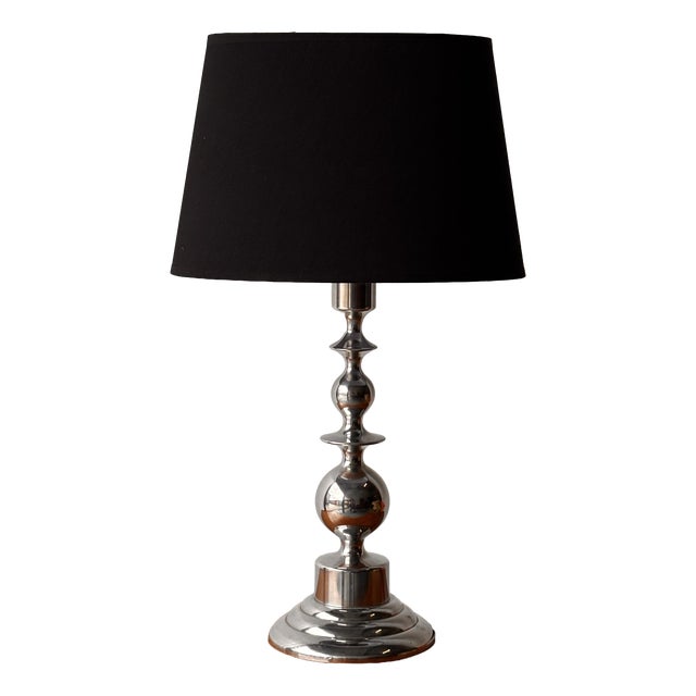 Mid-Century Scandinavian Sculptural Lamp in Chromed Metal, 1960 For Sale