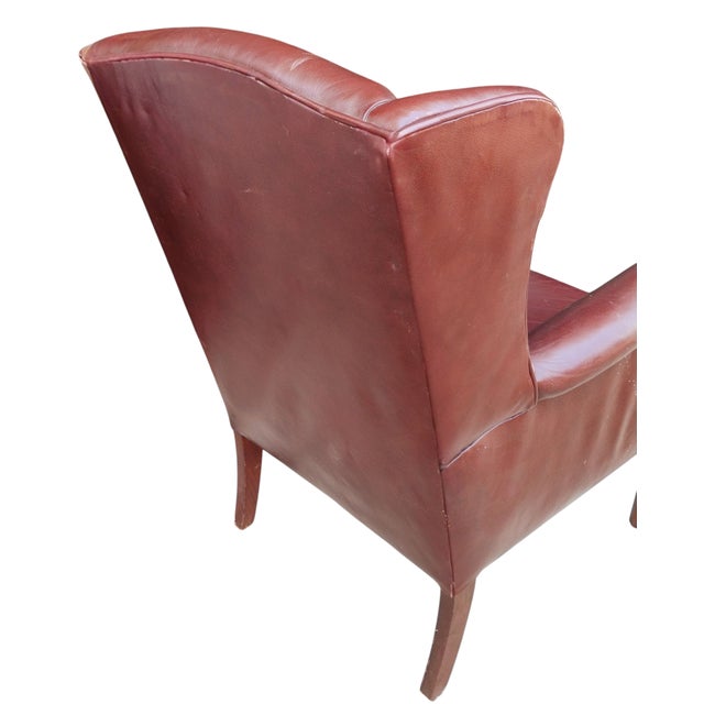 Traditional Experience Timeless Elegance of a Genuine Leather Wingback Chair by Kenyon Furnishings For Sale - Image 3 of 7